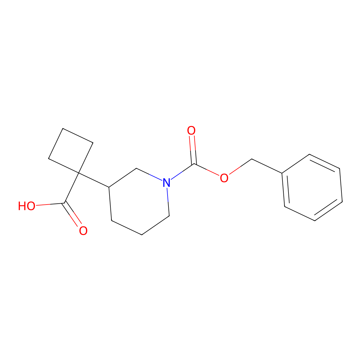 1-{1-[(Benzyloxy)carbonyl]piperidin-3-yl}cyclobutane-1-carboxylic acid molecular structure, CAS 2580191-73-5