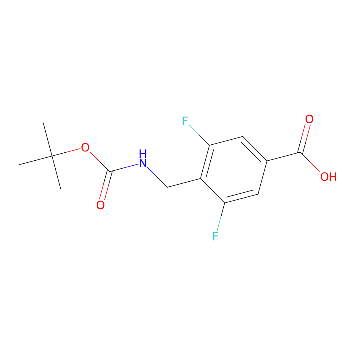 4-({[(Tert-butoxy)carbonyl]amino}methyl)-3,5-difluorobenzoic acid molecular structure, CAS 2580191-77-9
