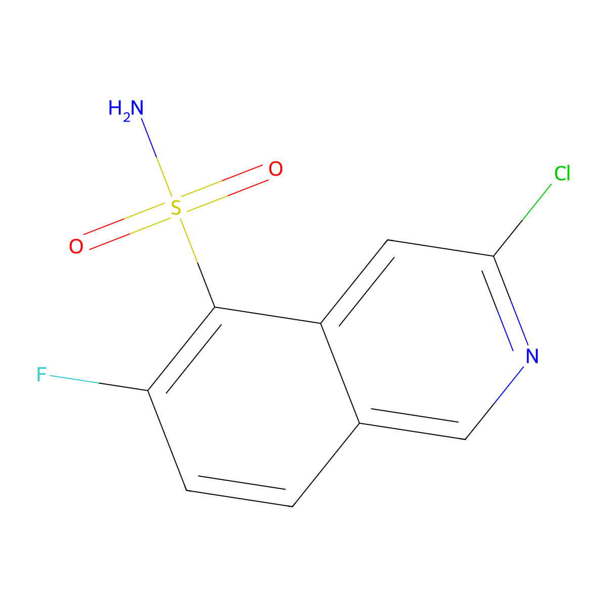 3-Chloro-6-fluoroisoquinoline-5-sulfonamide molecular structure, CAS 2580191-80-4