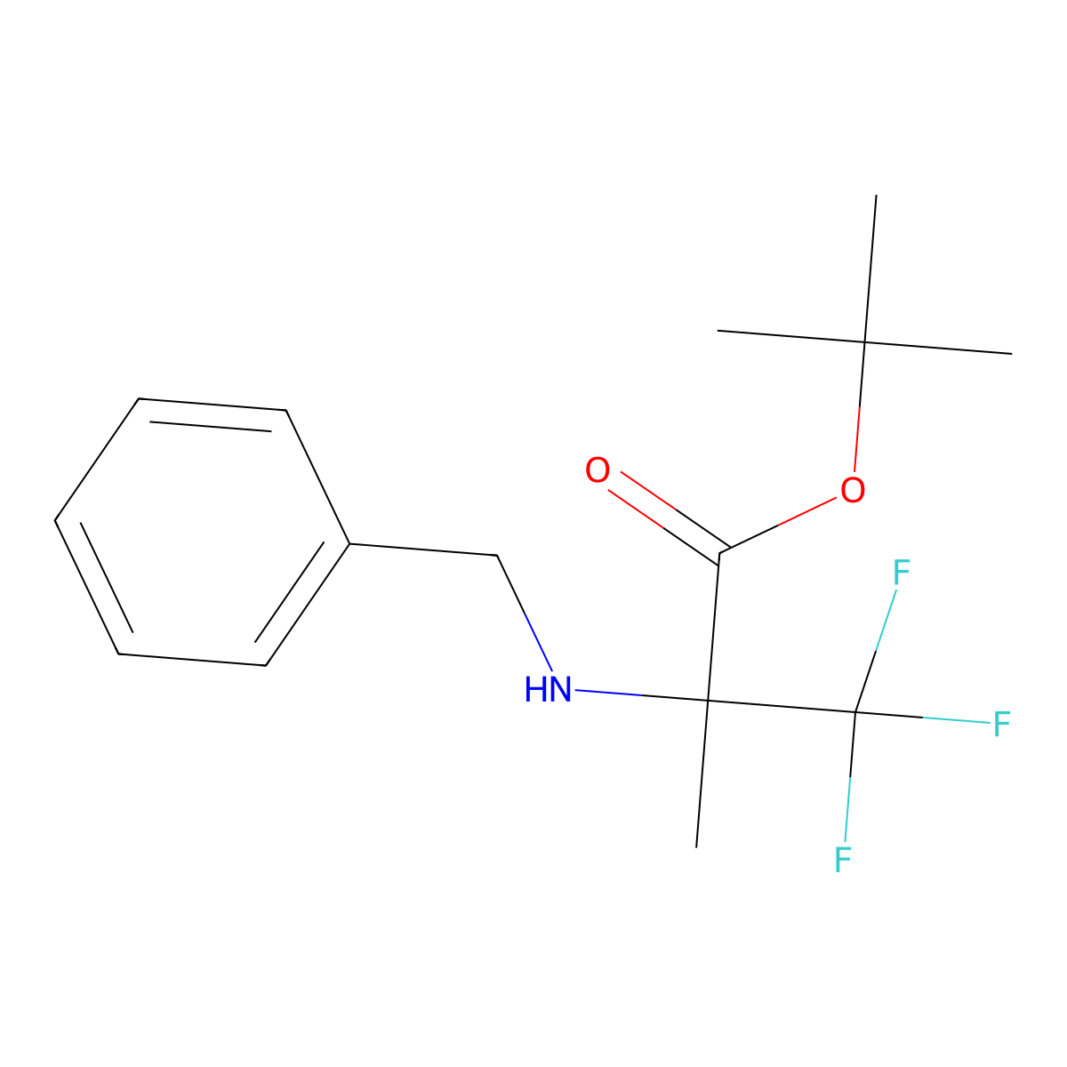 Tert-butyl 2-(benzylamino)-3,3,3-trifluoro-2-methylpropanoate molecular structure, CAS 2580191-81-5