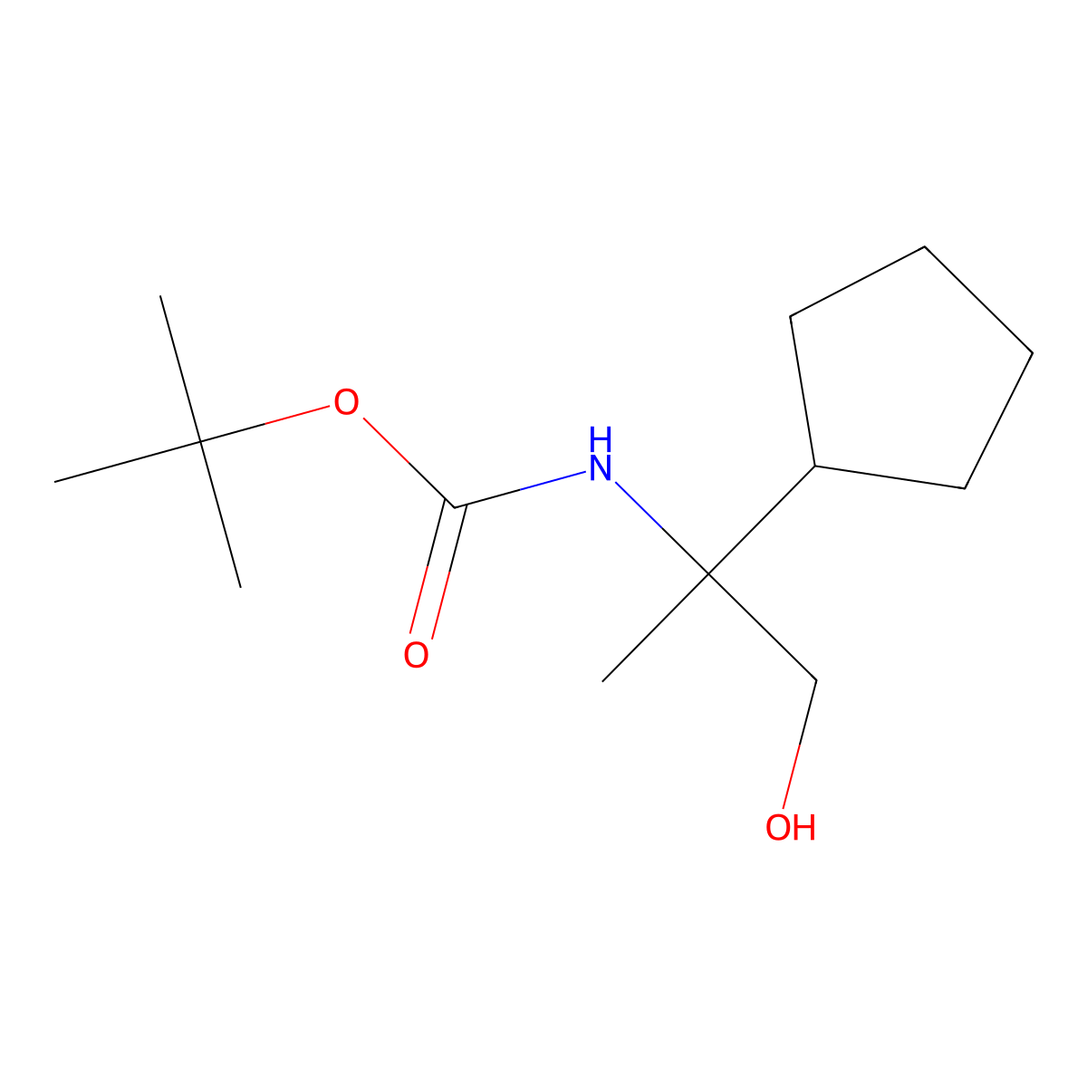 tert-butyl N-(2-cyclopentyl-1-hydroxypropan-2-yl)carbamate molecular structure, CAS 2580191-84-8
