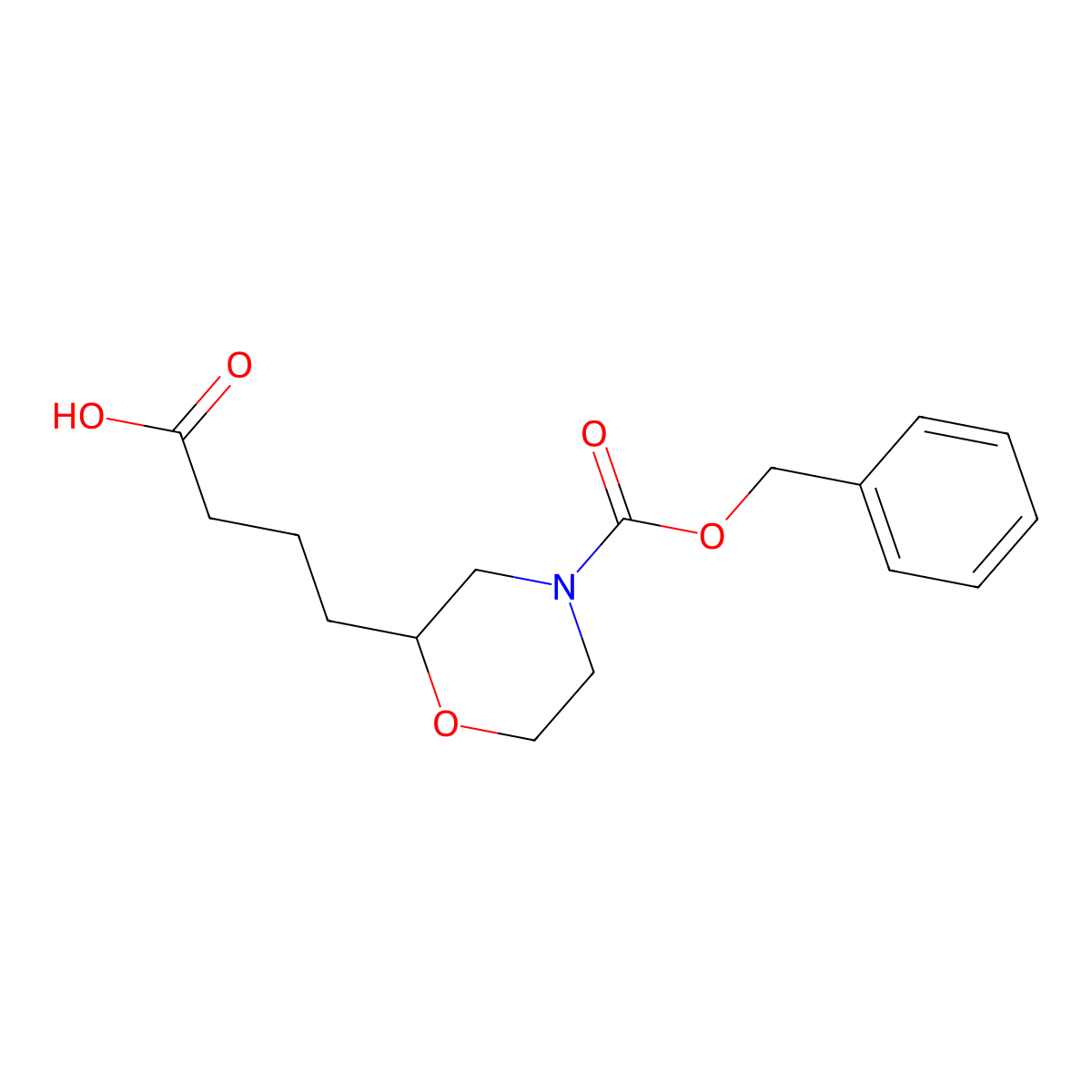 4-{4-[(Benzyloxy)carbonyl]morpholin-2-yl}butanoic acid molecular structure, CAS 2580196-88-7