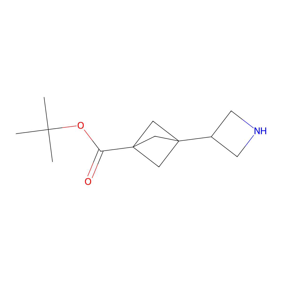 Tert-butyl 3-(azetidin-3-yl)bicyclo[1.1.1]pentane-1-carboxylate molecular structure, CAS 2580196-91-2