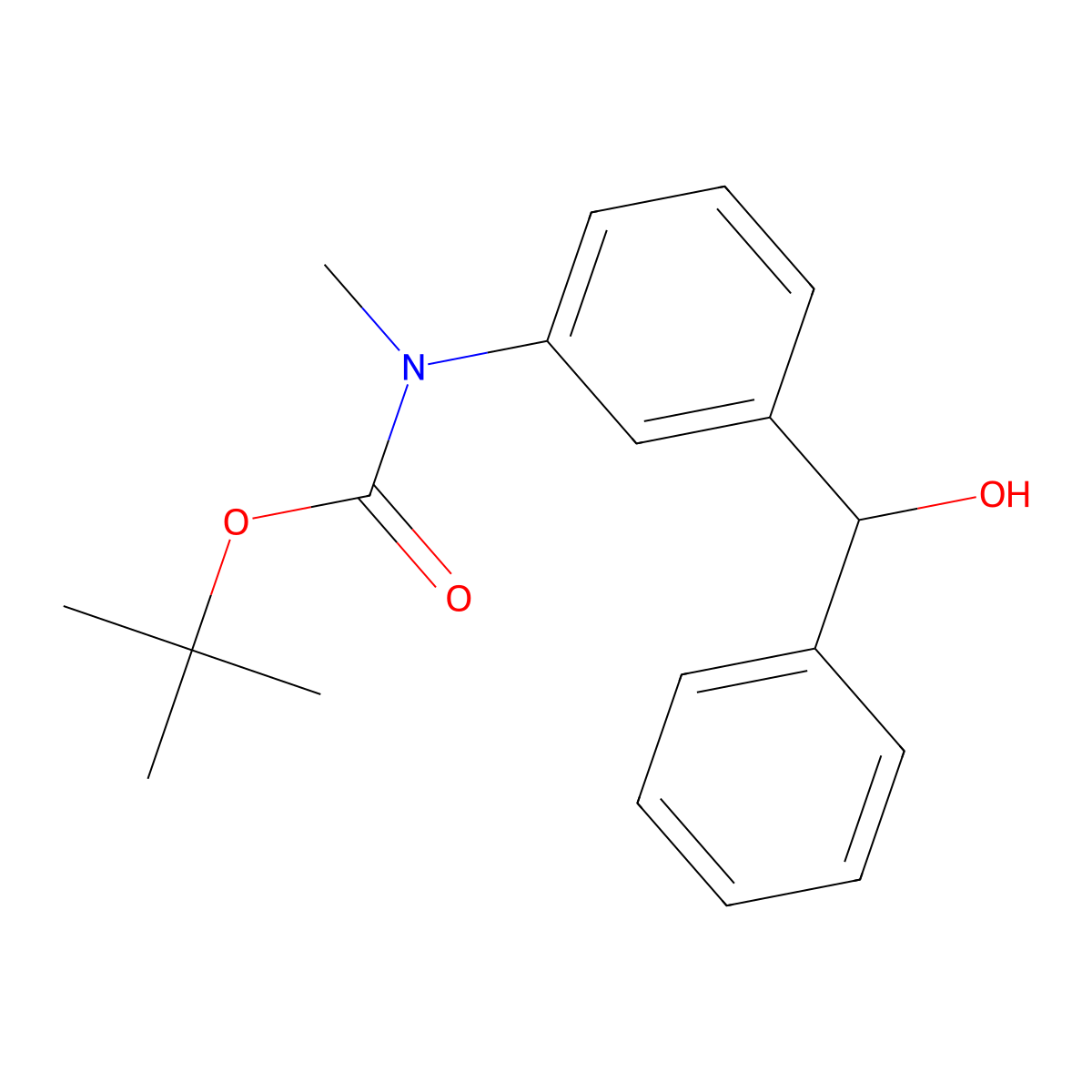 tert-butyl N-{3-[hydroxy(phenyl)methyl]phenyl}-N-methylcarbamate molecular structure, CAS 2580196-95-6