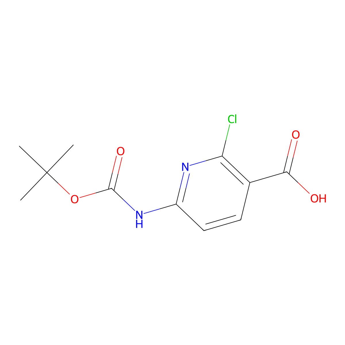 6-{[(Tert-butoxy)carbonyl]amino}-2-chloropyridine-3-carboxylic acid molecular structure, CAS 2580197-06-2