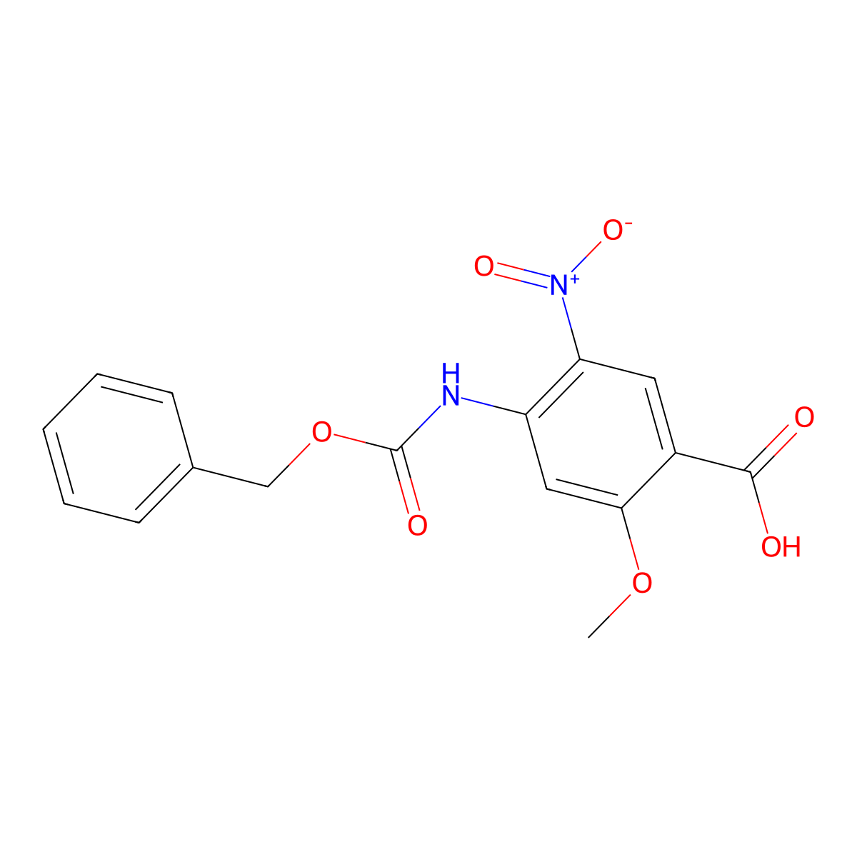 4-{[(Benzyloxy)carbonyl]amino}-2-methoxy-5-nitrobenzoic acid molecular structure, CAS 2580197-16-4