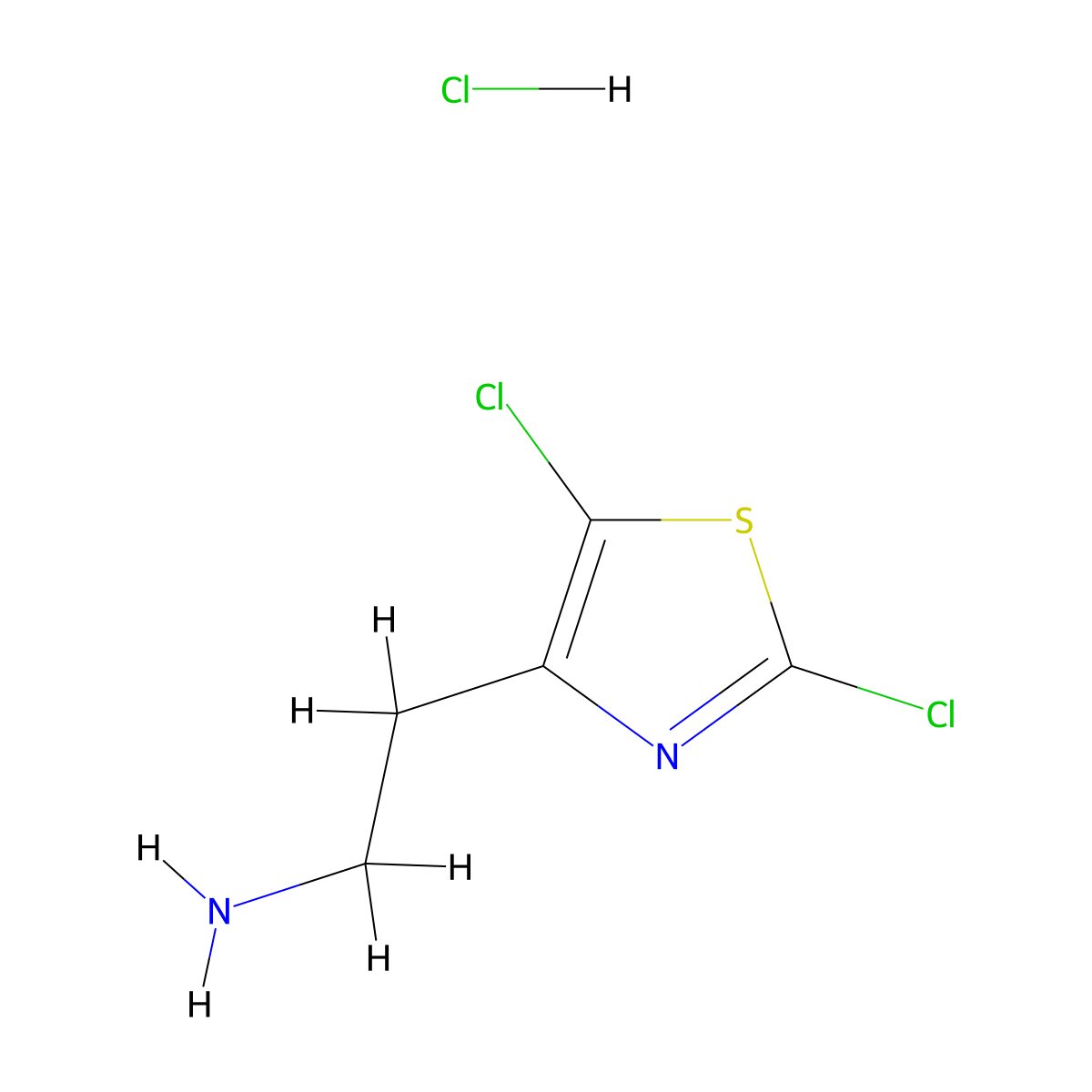 2-(2,5-Dichloro-1,3-thiazol-4-yl)ethanamine;hydrochloride molecular structure, CAS 2580197-23-3