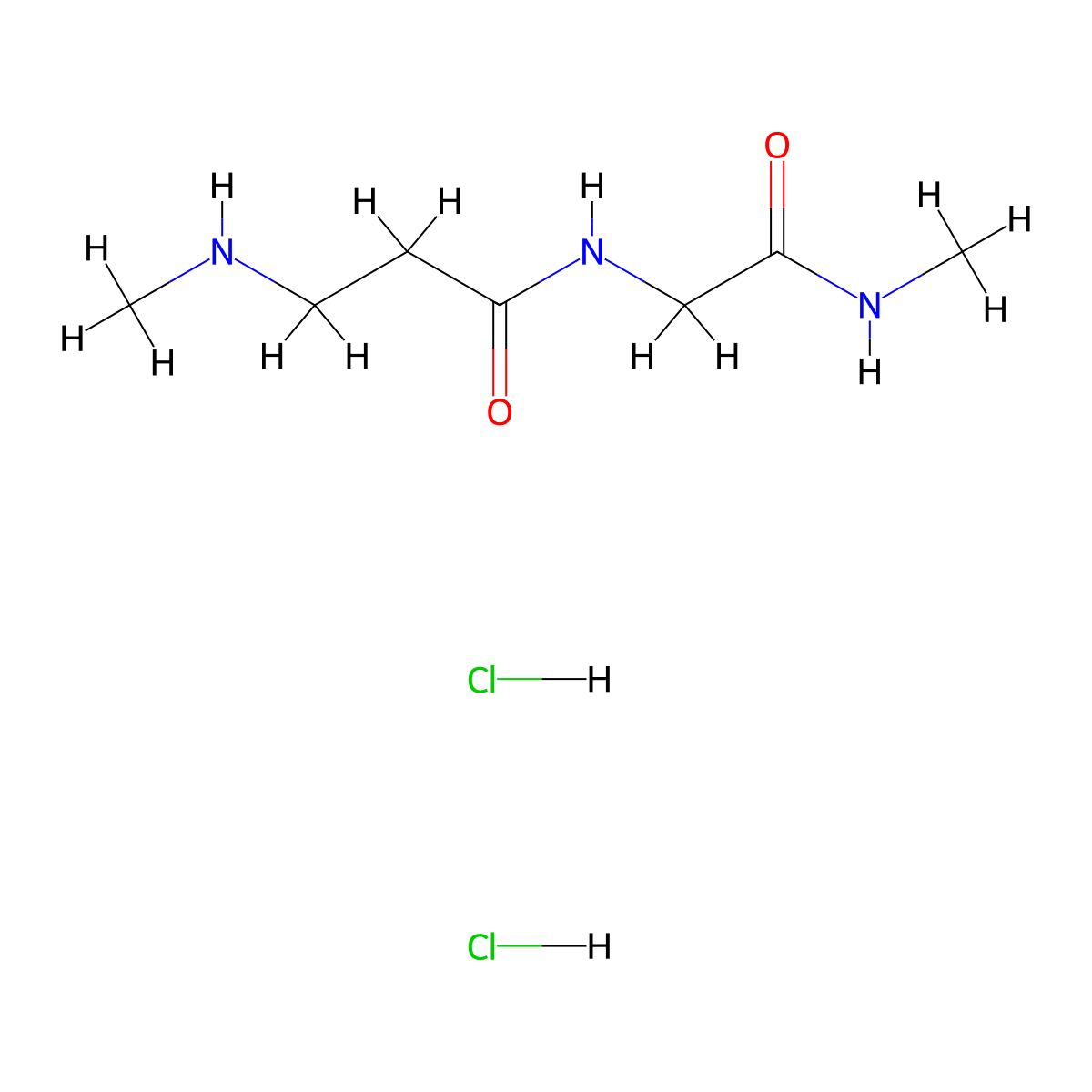 3-(methylamino)-N-[(methylcarbamoyl)methyl]propanamide dihydrochloride molecular structure, CAS 2580197-28-8