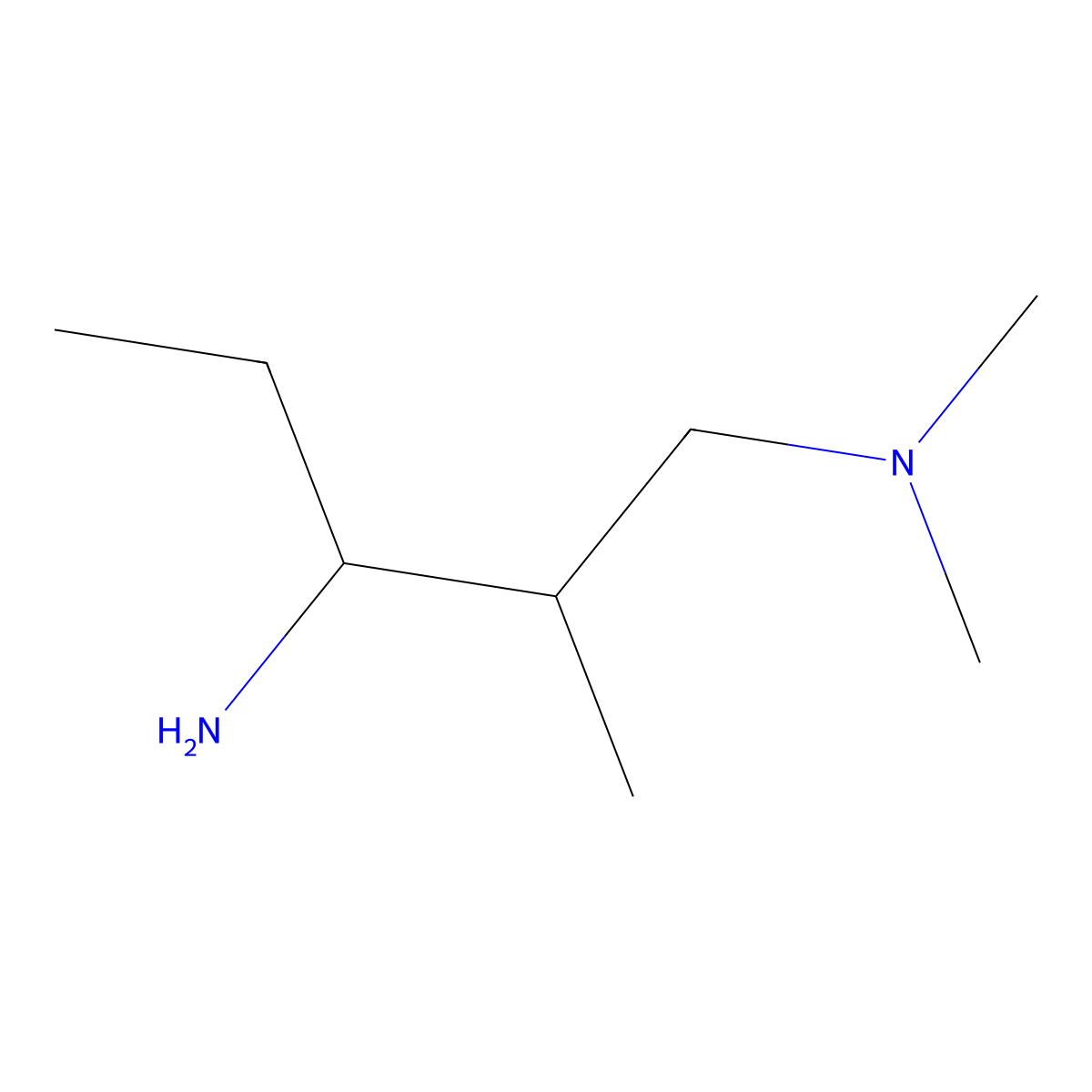 (3-Amino-2-methylpentyl)dimethylamine molecular structure, CAS 2580197-34-6