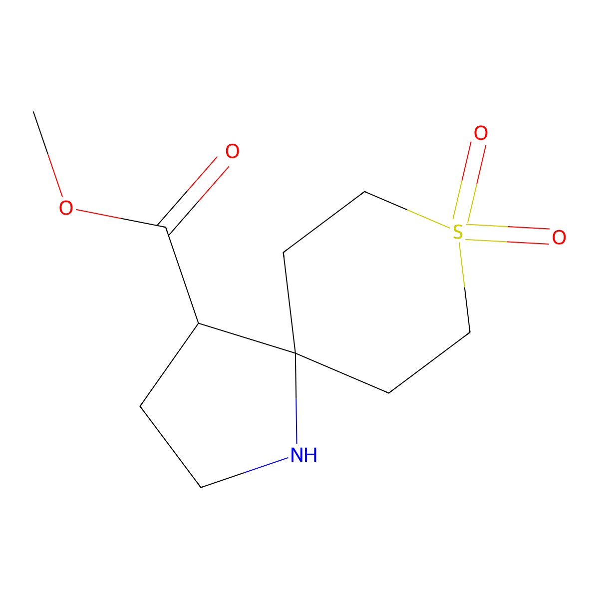 Methyl 8,8-dioxo-8lambda6-thia-1-azaspiro[4.5]decane-4-carboxylate molecular structure, CAS 2580197-43-7