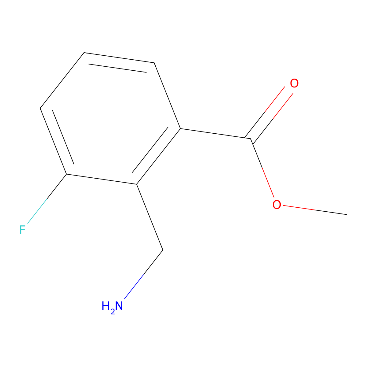Methyl 2-(aminomethyl)-3-fluorobenzoate molecular structure, CAS 2580197-44-8
