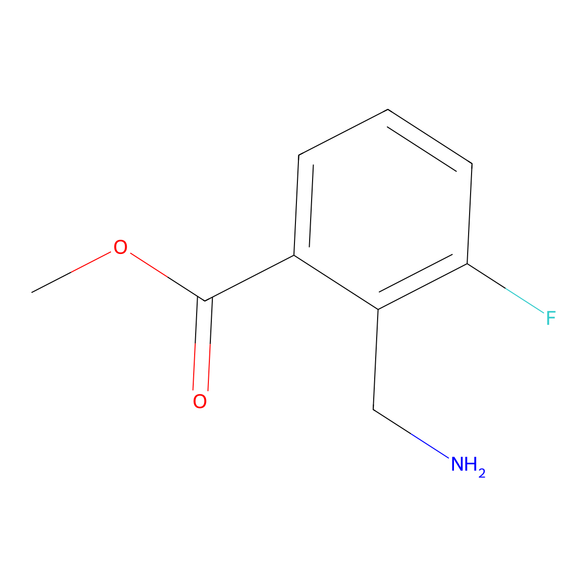 Methyl 2-(aminomethyl)-3-fluorobenzoate molecular structure, CAS 2580197-44-8