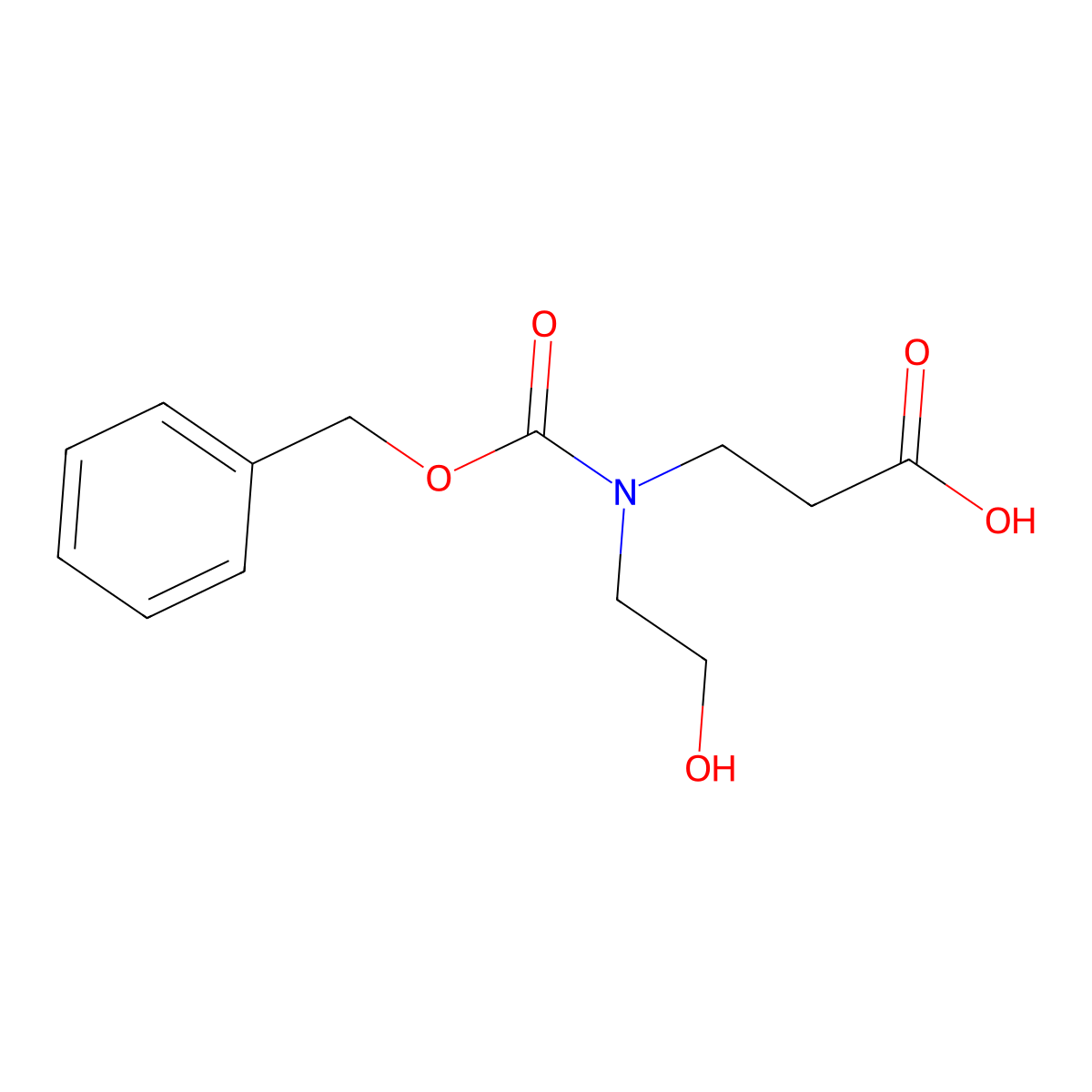 3-{[(Benzyloxy)carbonyl](2-hydroxyethyl)amino}propanoic acid molecular structure, CAS 2580197-70-0