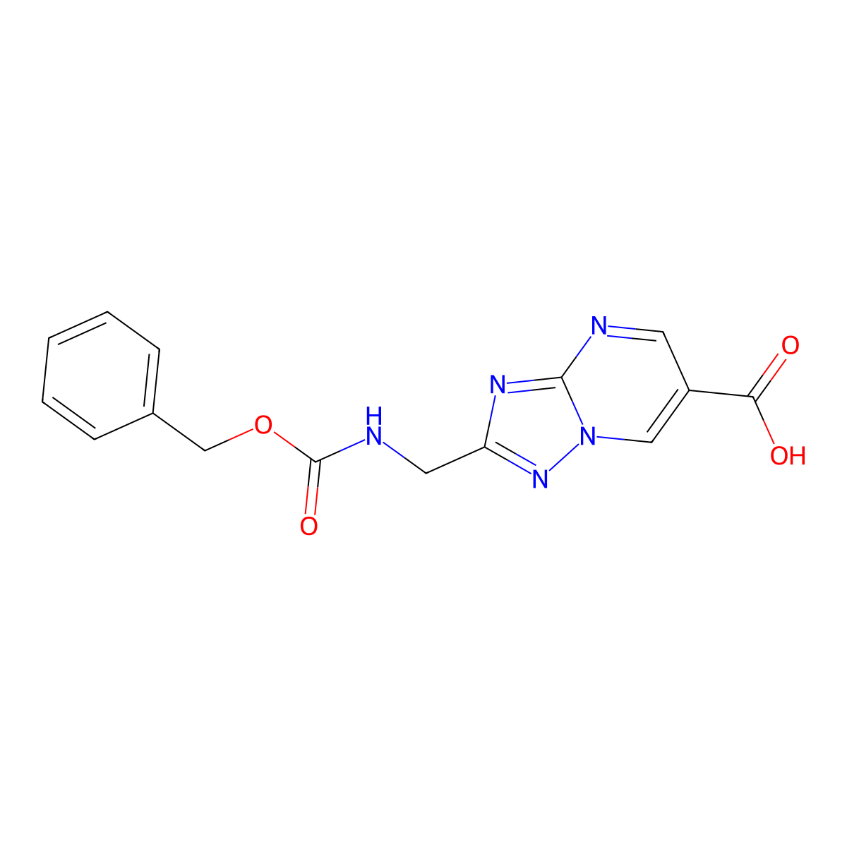 2-({[(Benzyloxy)carbonyl]amino}methyl)-[1,2,4]triazolo[1,5-a]pyrimidine-6-carboxylic acid molecular structure, CAS 2580197-77-7