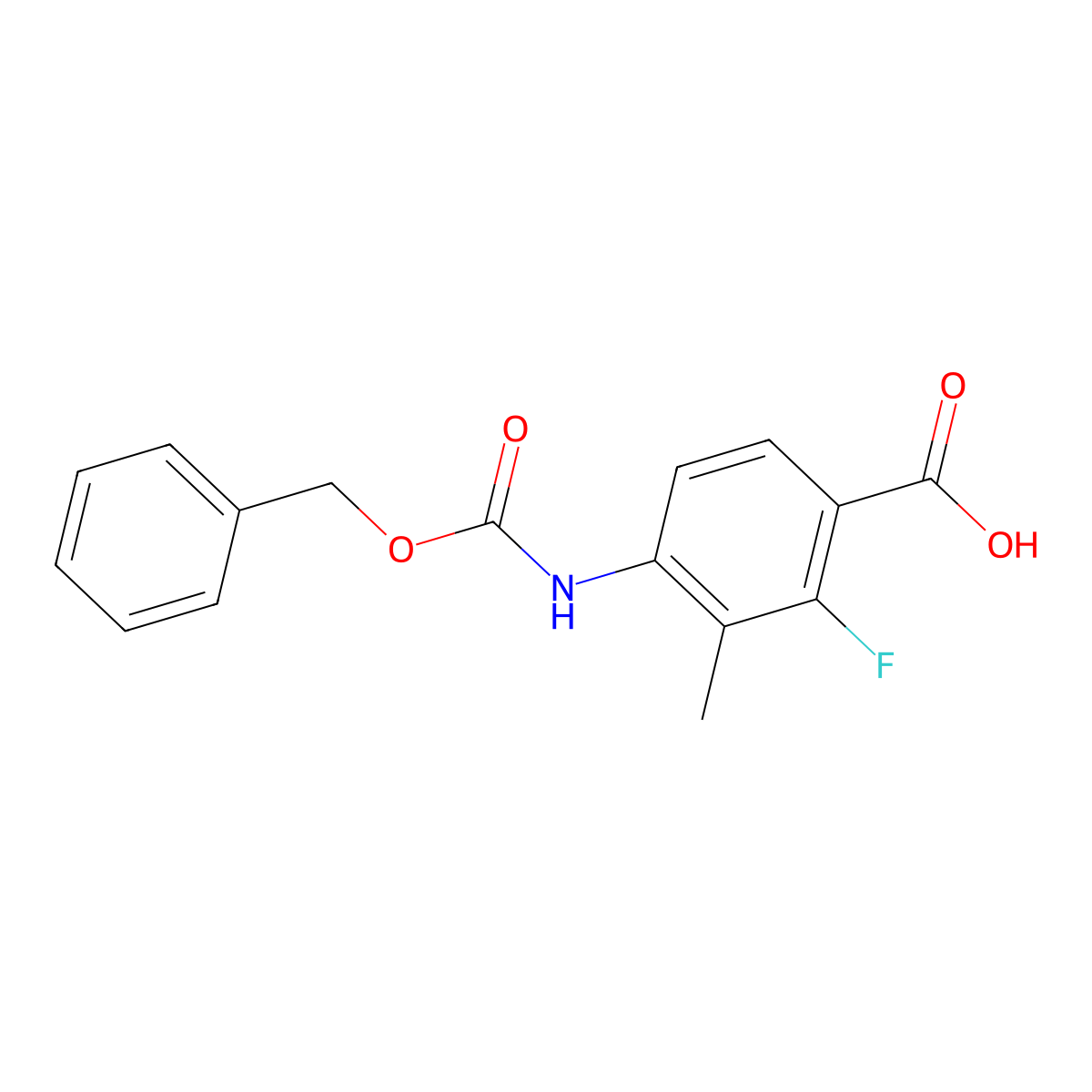 4-{[(Benzyloxy)carbonyl]amino}-2-fluoro-3-methylbenzoic acid molecular structure, CAS 2580197-86-8