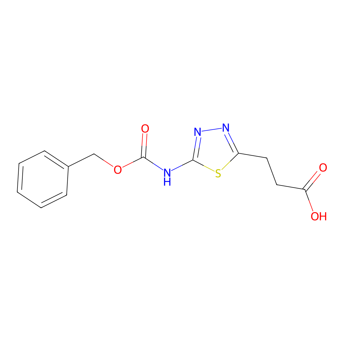 3-(5-{[(Benzyloxy)carbonyl]amino}-1,3,4-thiadiazol-2-yl)propanoic acid molecular structure, CAS 2580197-90-4