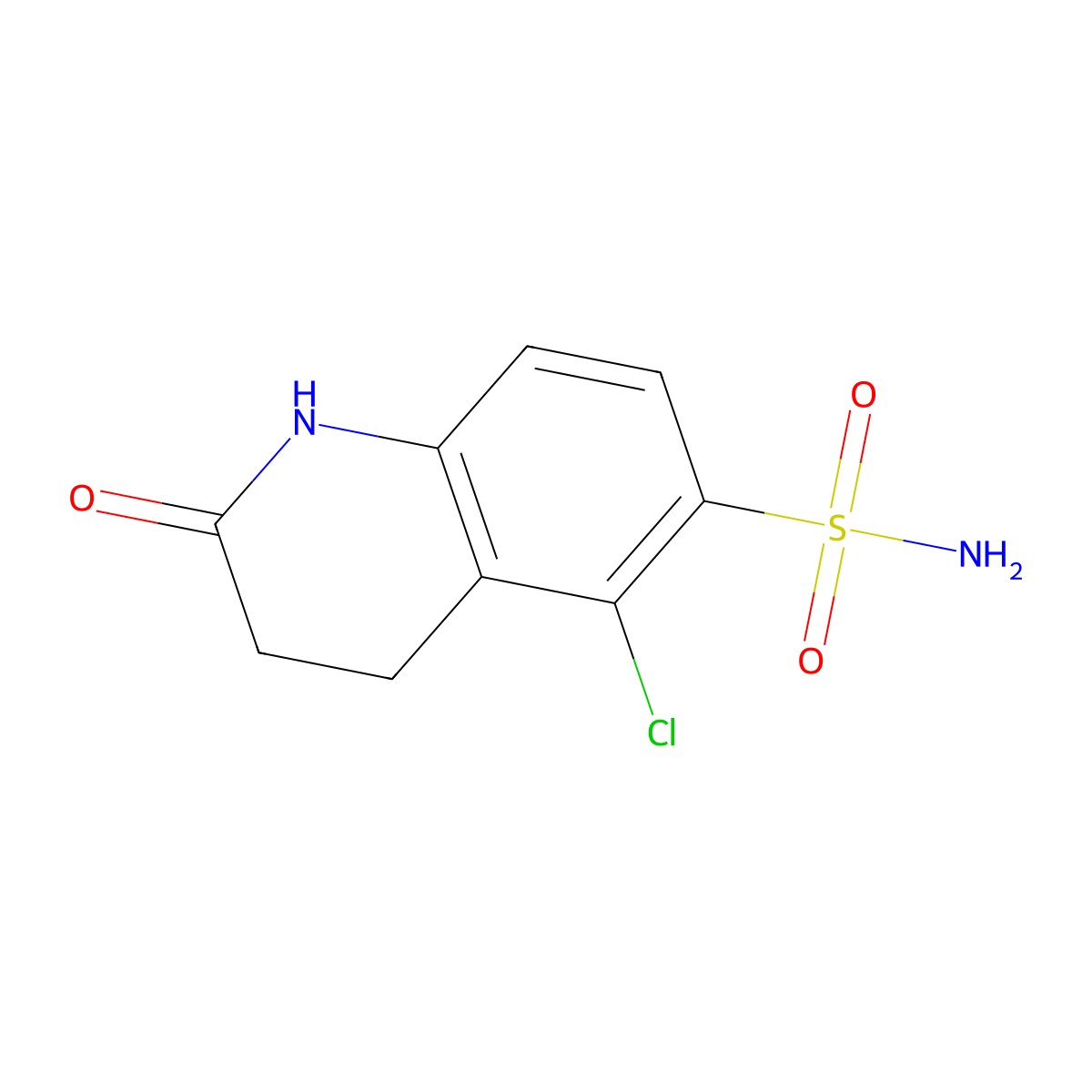 5-Chloro-2-oxo-1,2,3,4-tetrahydroquinoline-6-sulfonamide molecular structure, CAS 2580197-92-6