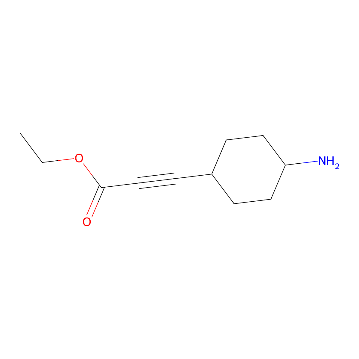 Ethyl 3-(4-aminocyclohexyl)prop-2-ynoate molecular structure, CAS 2580197-96-0