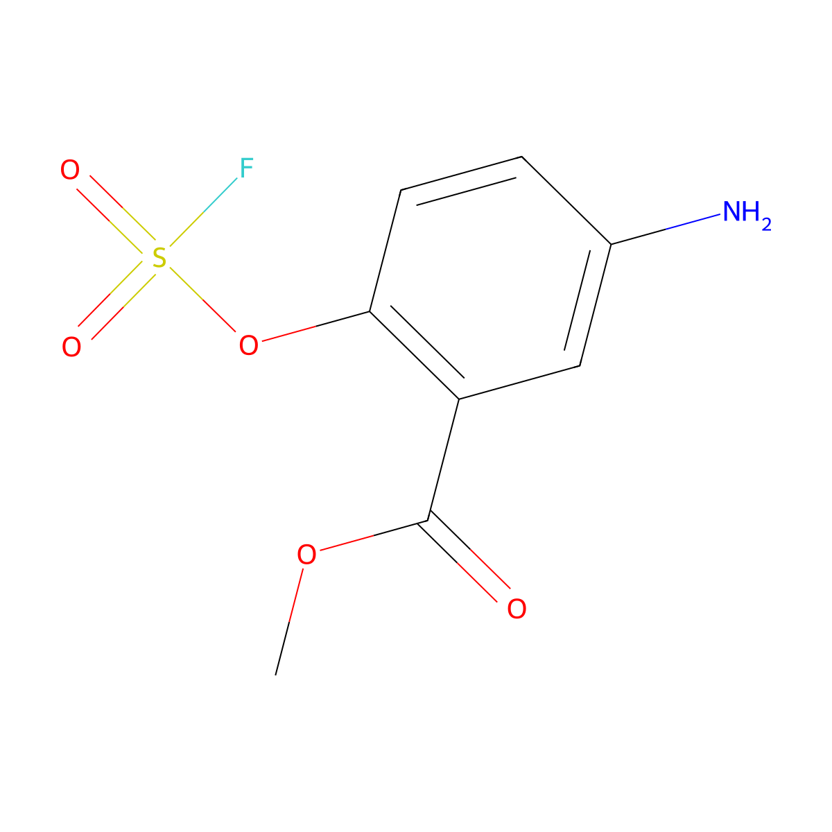 Methyl 5-amino-2-[(fluorosulfonyl)oxy]benzoate molecular structure, CAS 2580198-05-4