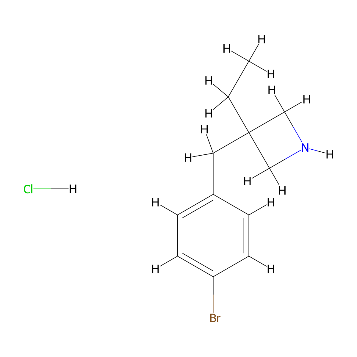 3-((4-Bromophenyl)methyl)-3-ethylazetidine hydrochloride molecular structure, CAS 2580198-09-8
