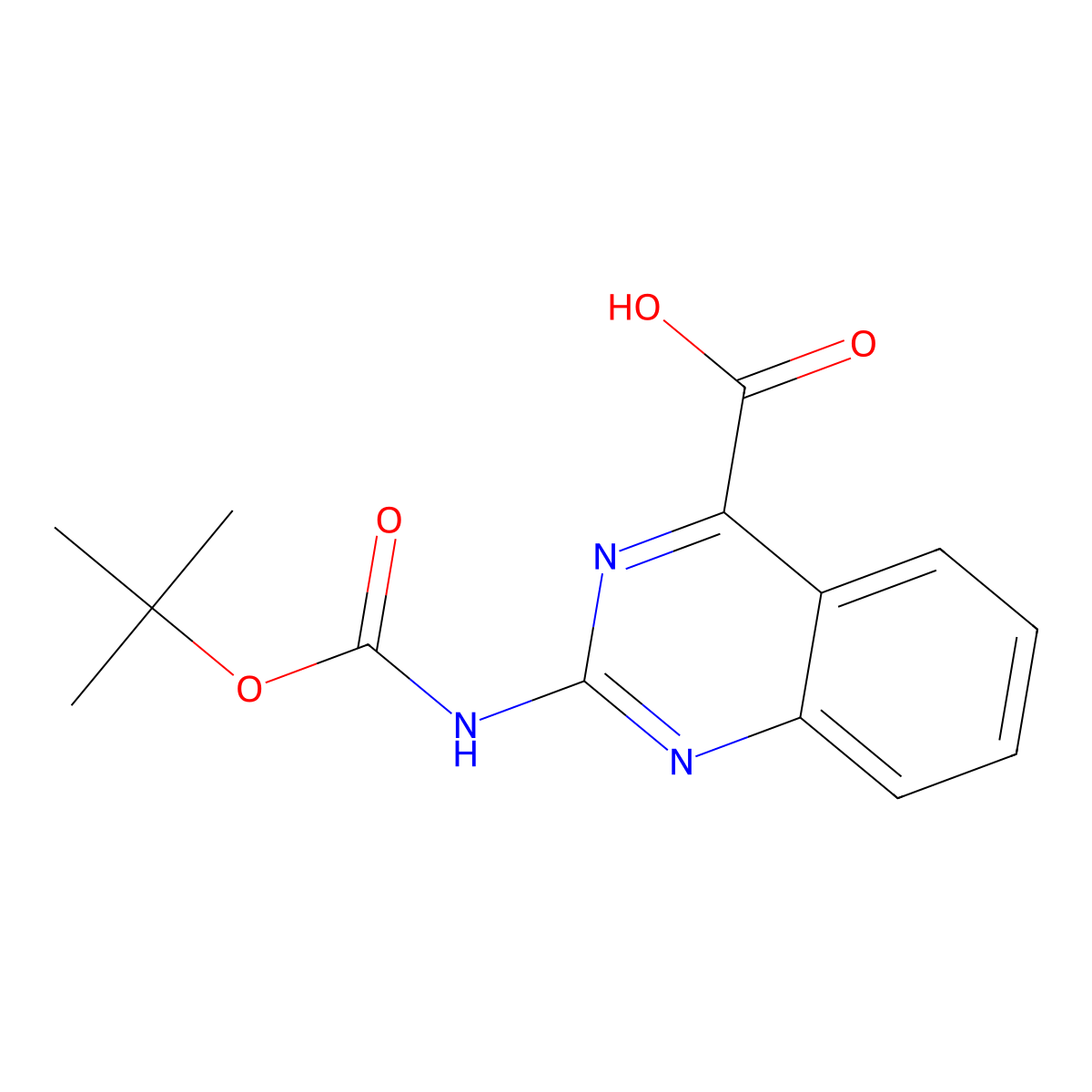 2-{[(Tert-butoxy)carbonyl]amino}quinazoline-4-carboxylic acid molecular structure, CAS 2580198-16-7