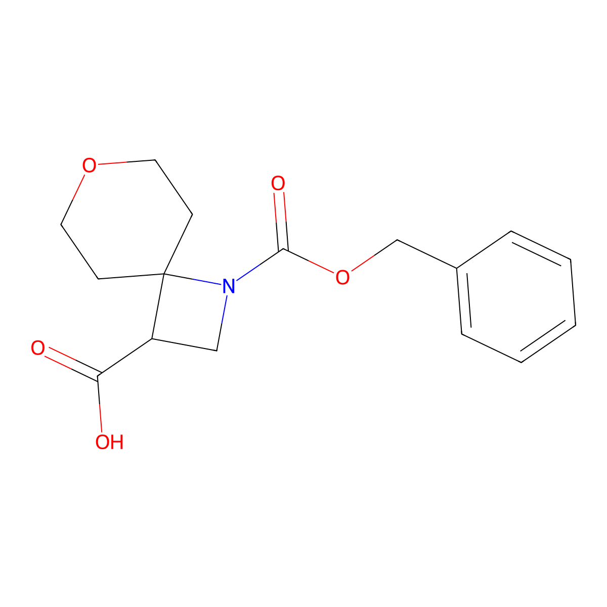 1-[(Benzyloxy)carbonyl]-7-oxa-1-azaspiro[3.5]nonane-3-carboxylic acid molecular structure, CAS 2580198-24-7