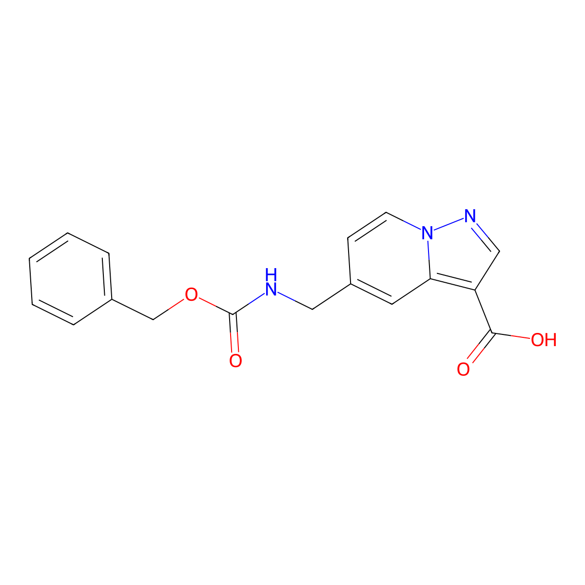 5-({[(Benzyloxy)carbonyl]amino}methyl)pyrazolo[1,5-a]pyridine-3-carboxylic acid molecular structure, CAS 2580198-27-0