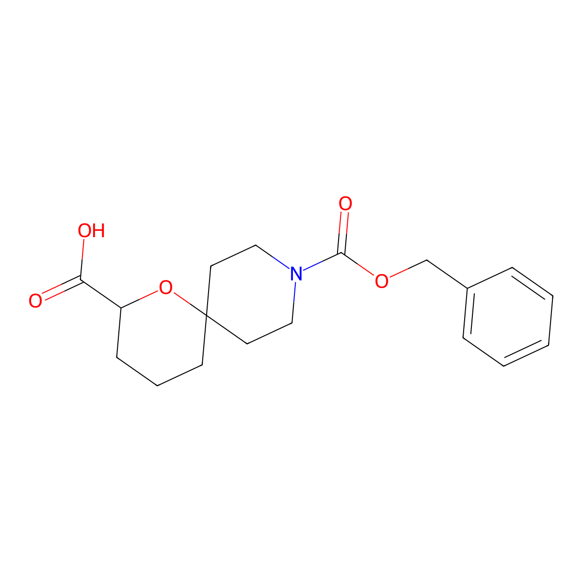 9-[(Benzyloxy)carbonyl]-1-oxa-9-azaspiro[5.5]undecane-2-carboxylic acid molecular structure, CAS 2580198-34-9