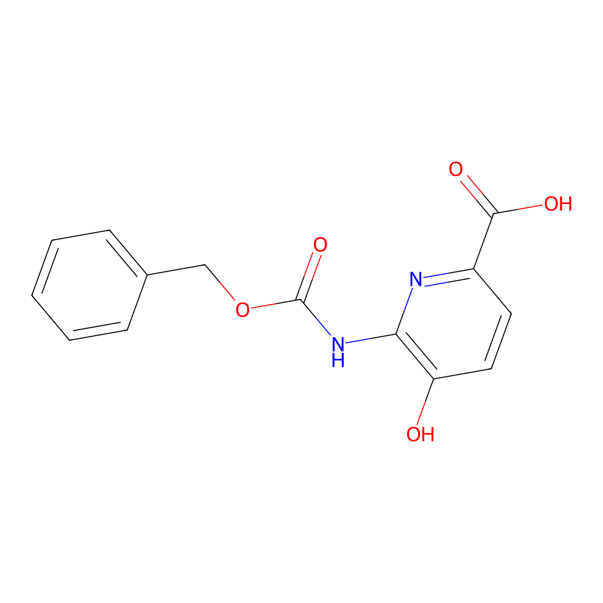 6-{[(Benzyloxy)carbonyl]amino}-5-hydroxypyridine-2-carboxylic acid molecular structure, CAS 2580198-41-8