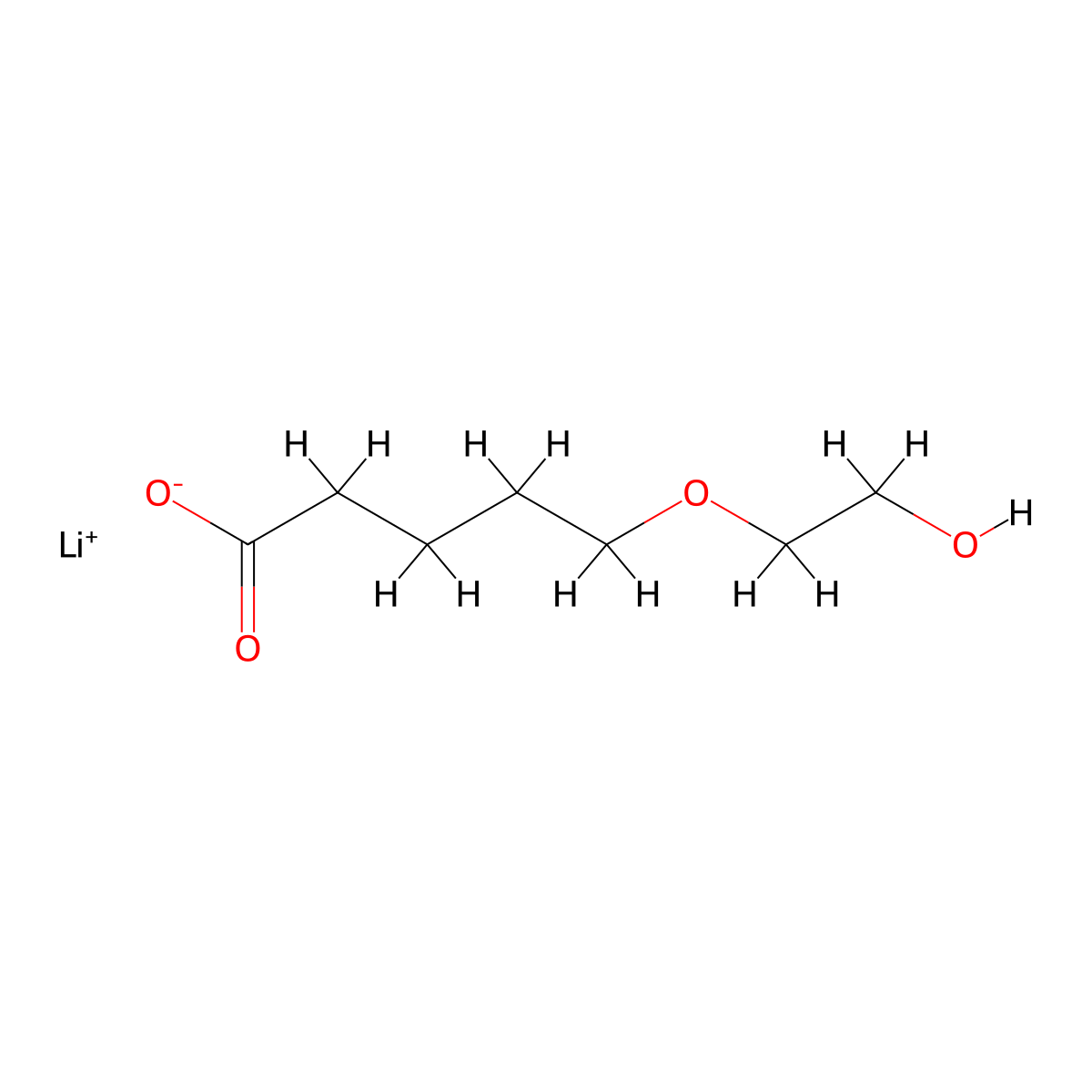 Lithium(1+)5-(2-hydroxyethoxy)pentanoate molecular structure, CAS 2580198-46-3