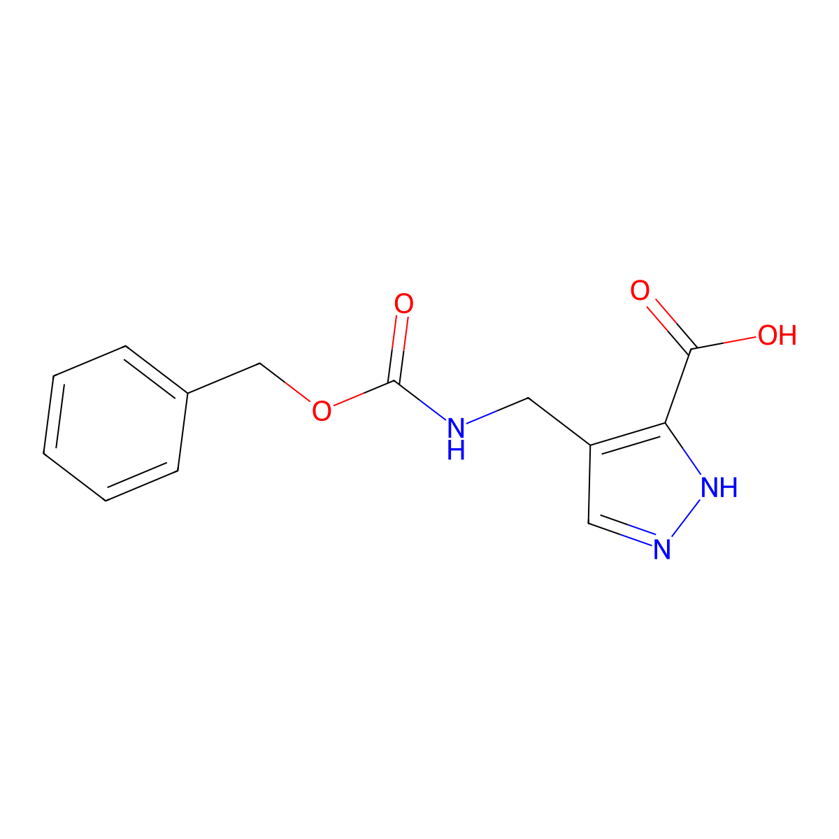 4-({[(benzyloxy)carbonyl]amino}methyl)-1H-pyrazole-3-carboxylic acid molecular structure, CAS 2580198-49-6