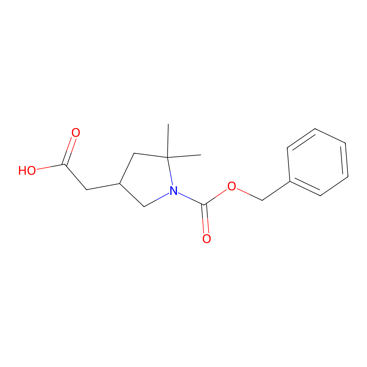 2-{1-[(Benzyloxy)carbonyl]-5,5-dimethylpyrrolidin-3-yl}acetic acid molecular structure, CAS 2580198-81-6