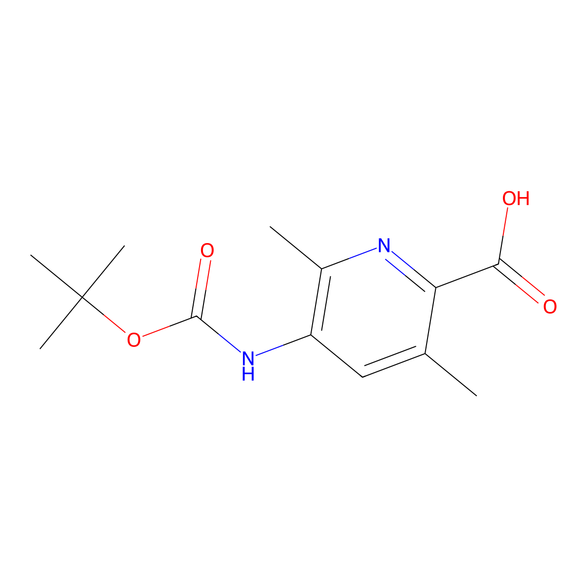 5-{[(Tert-butoxy)carbonyl]amino}-3,6-dimethylpyridine-2-carboxylic acid molecular structure, CAS 2580198-84-9
