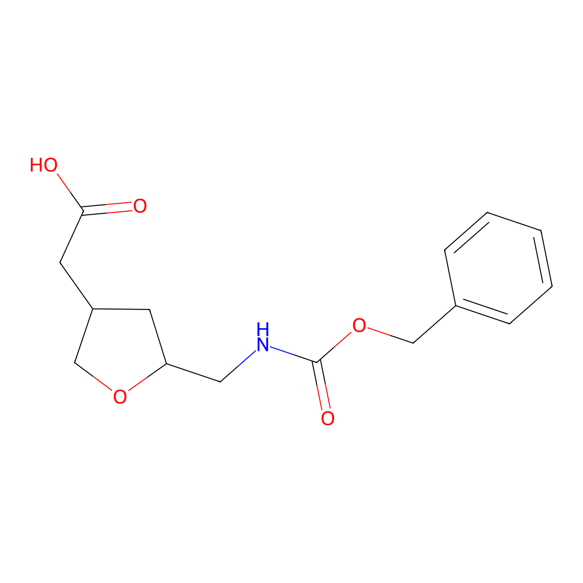 2-[5-({[(Benzyloxy)carbonyl]amino}methyl)oxolan-3-yl]acetic acid molecular structure, CAS 2580198-88-3