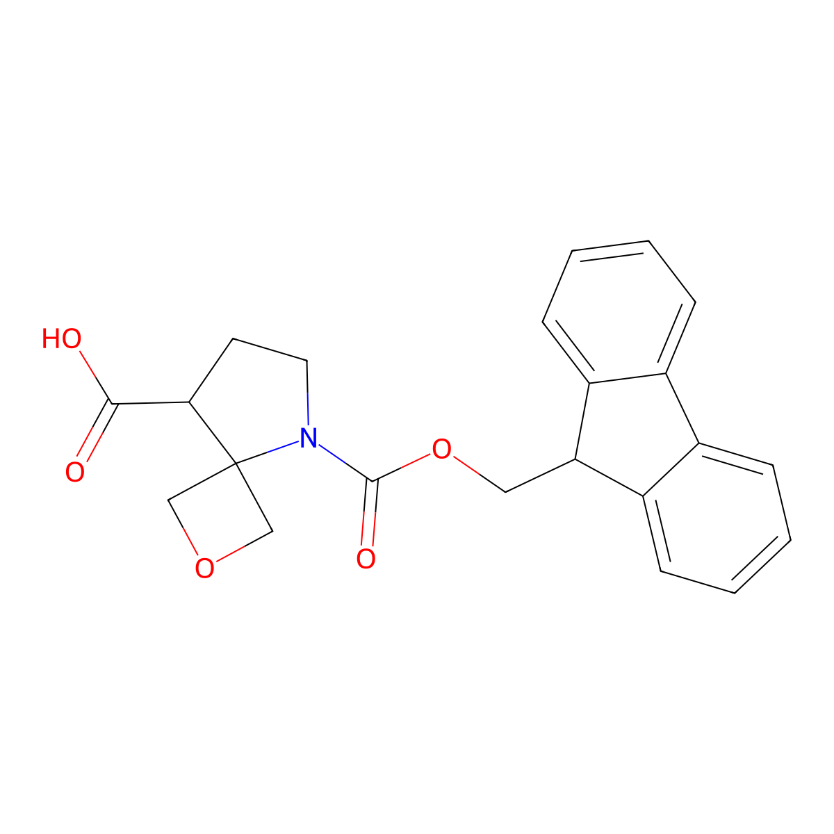 5-{[(9H-fluoren-9-yl)methoxy]carbonyl}-2-oxa-5-azaspiro[3.4]octane-8-carboxylic acid molecular structure, CAS 2580198-90-7