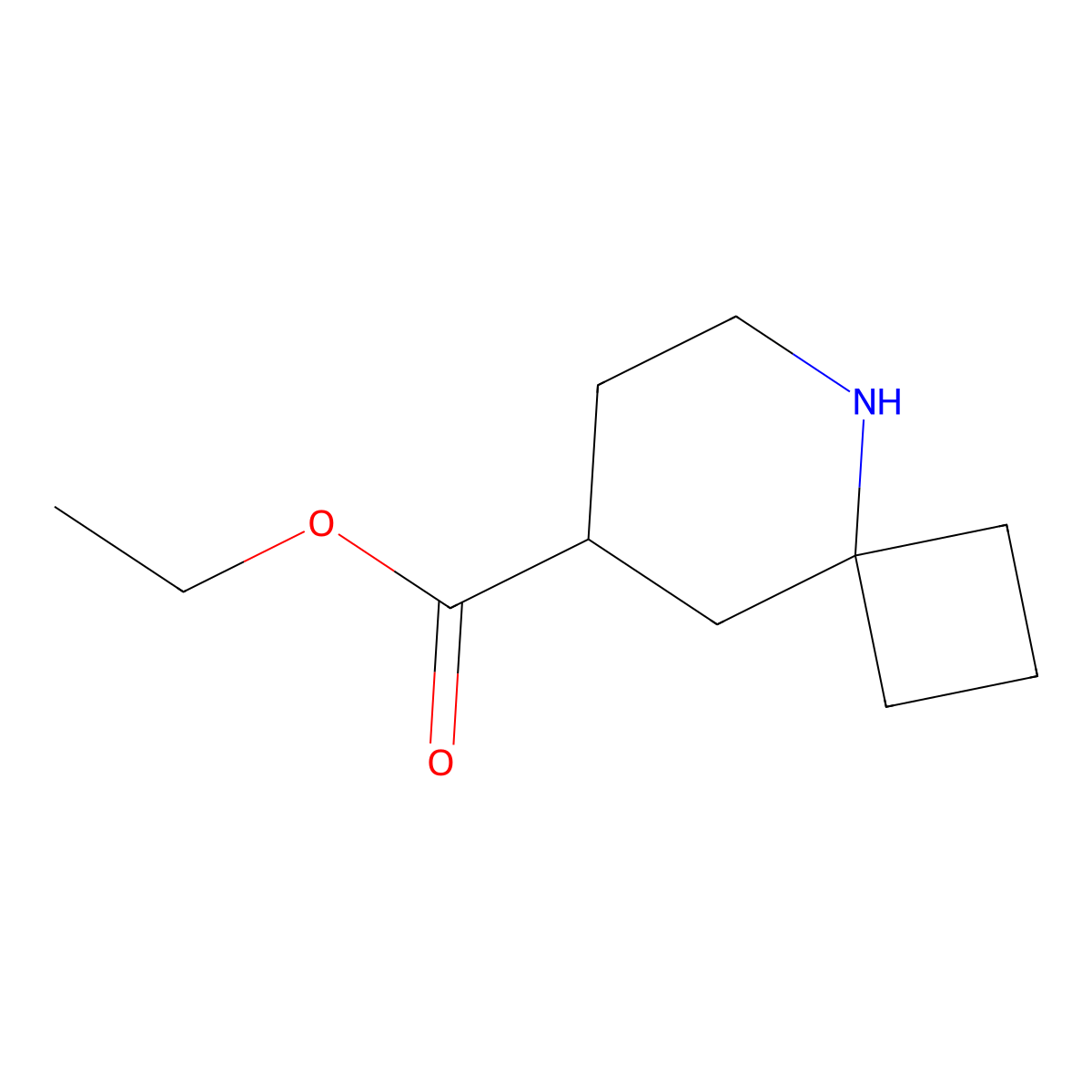 Ethyl 5-azaspiro[3.5]nonane-8-carboxylate molecular structure, CAS 2580198-91-8