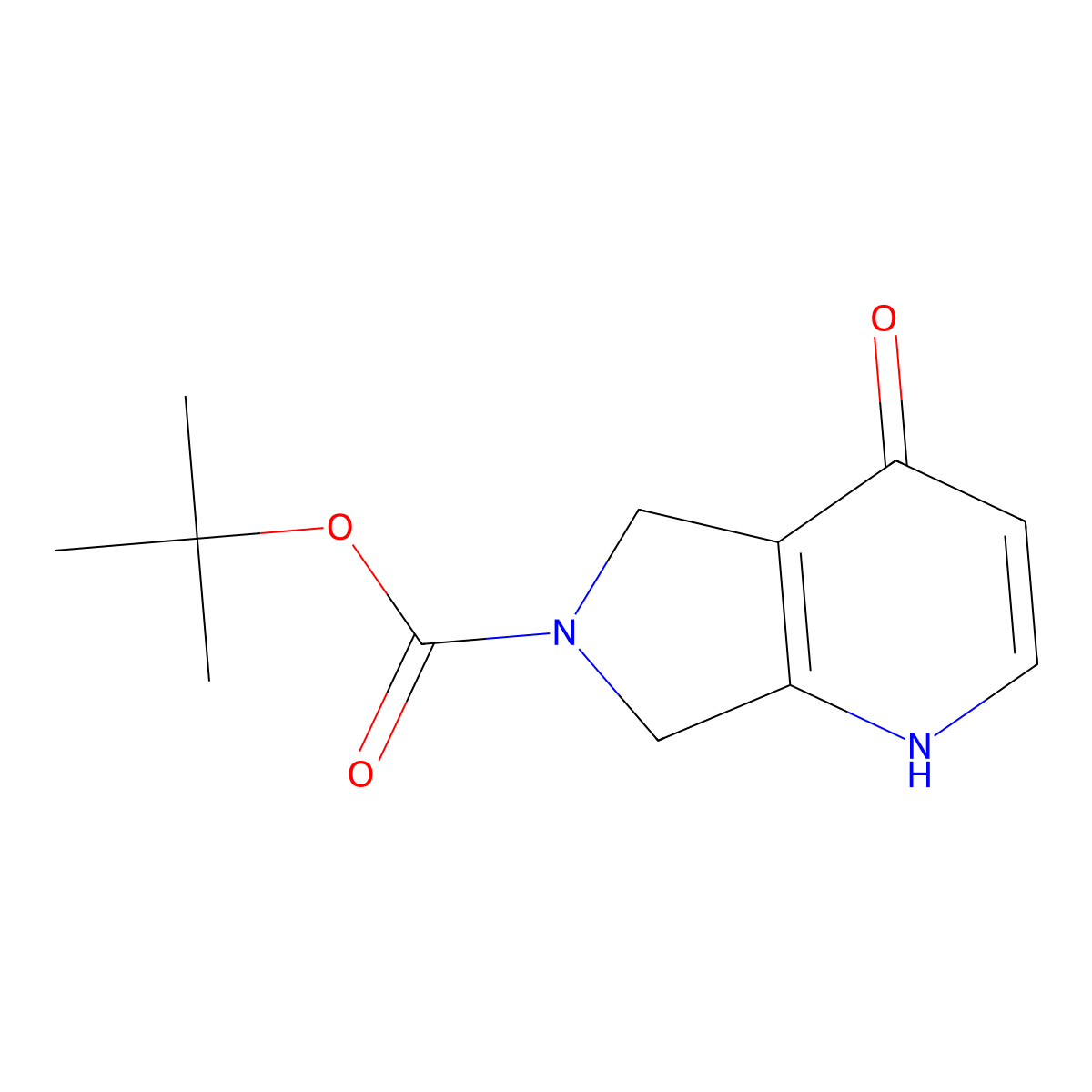 tert-butyl 4-hydroxy-5H,6H,7H-pyrrolo[3,4-b]pyridine-6-carboxylate molecular structure, CAS 2580198-92-9