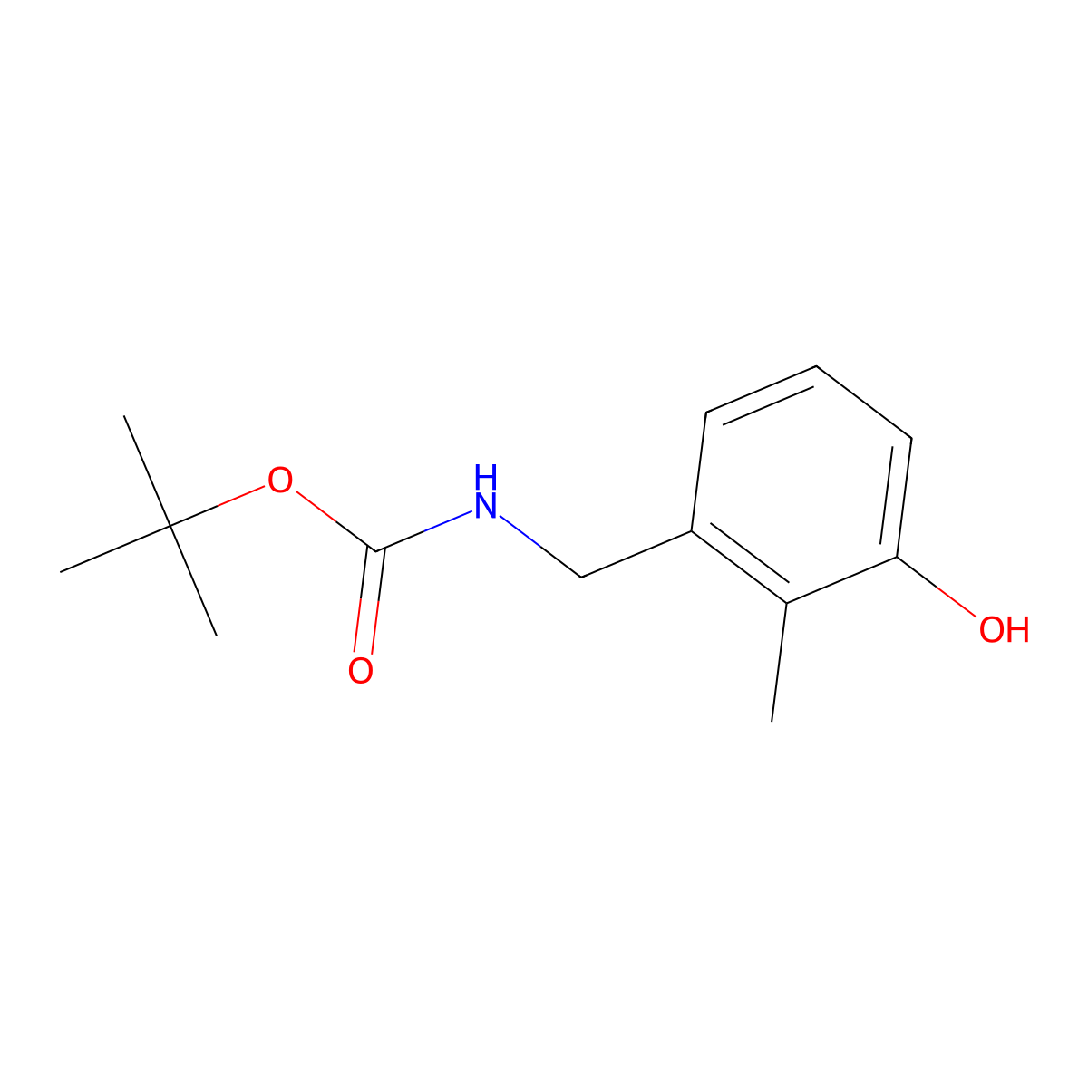tert-butyl N-[(3-hydroxy-2-methylphenyl)methyl]carbamate molecular structure, CAS 2580199-05-7