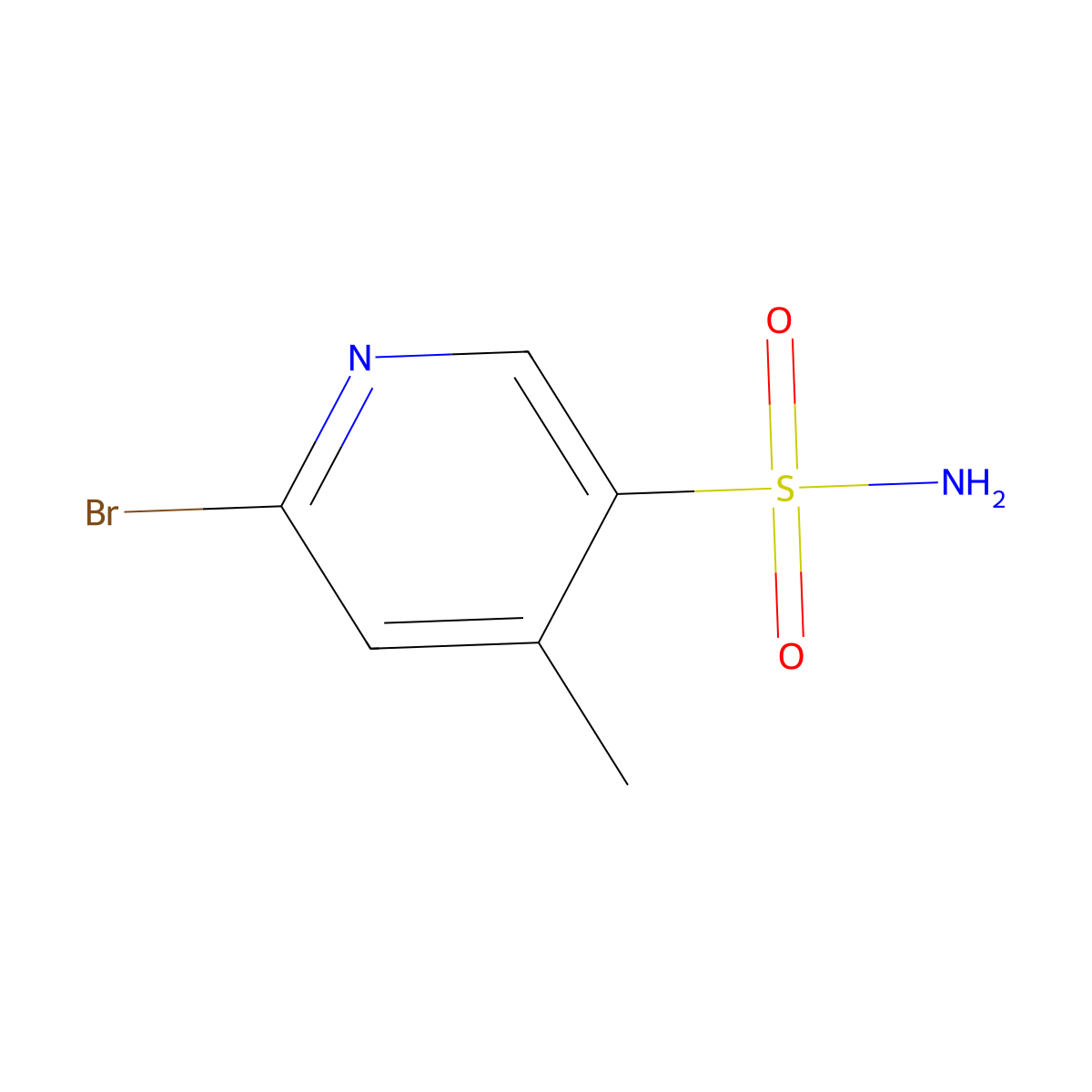 6-Bromo-4-methylpyridine-3-sulfonamide molecular structure, CAS 2580199-27-3