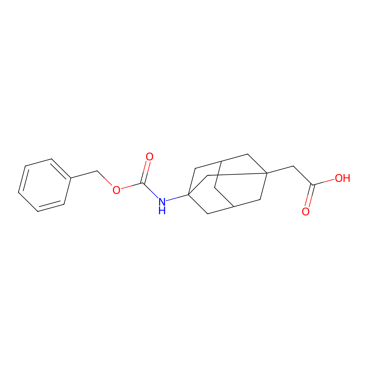 2-(3-{[(Benzyloxy)carbonyl]amino}adamantan-1-yl)acetic acid molecular structure, CAS 2580199-42-2