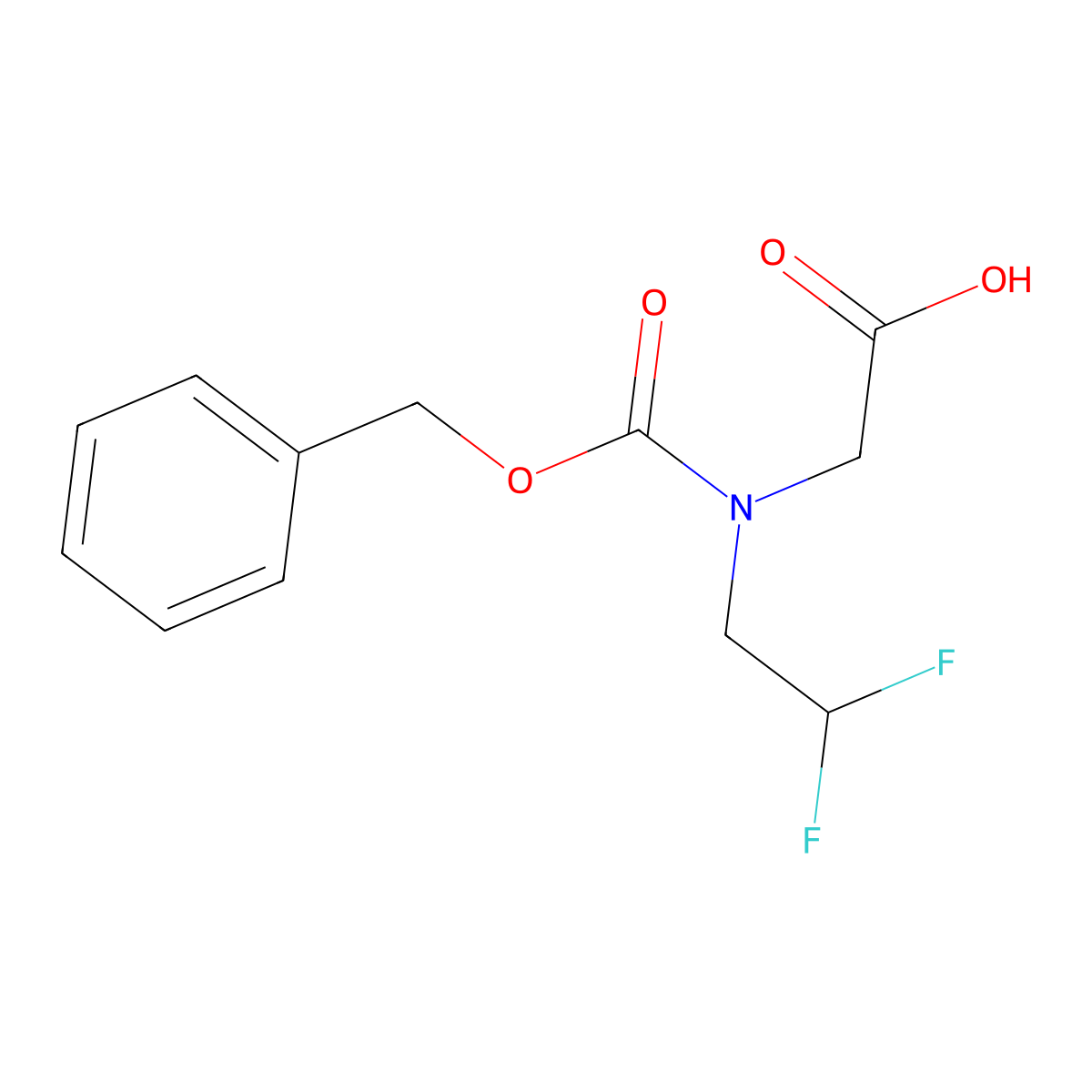 2-{[(Benzyloxy)carbonyl](2,2-difluoroethyl)amino}acetic acid molecular structure, CAS 2580199-47-7