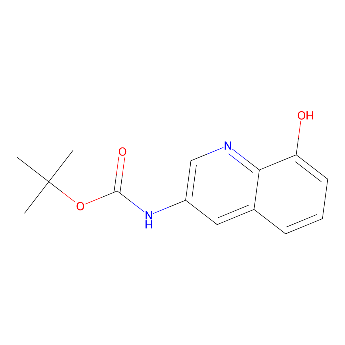 tert-butyl N-(8-hydroxyquinolin-3-yl)carbamate molecular structure, CAS 2580199-55-7
