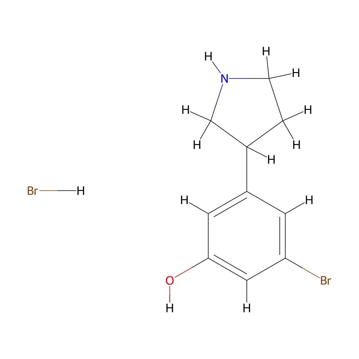 3-Bromo-5-(pyrrolidin-3-yl)phenolhydrobromide molecular structure, CAS 2580199-60-4