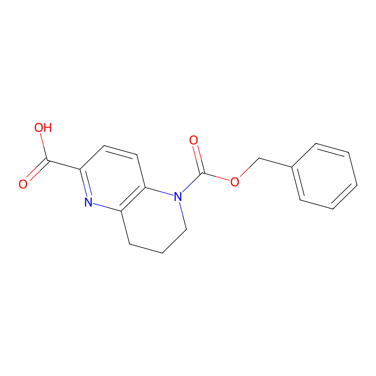 5-[(Benzyloxy)carbonyl]-5,6,7,8-tetrahydro-1,5-naphthyridine-2-carboxylic acid molecular structure, CAS 2580199-63-7