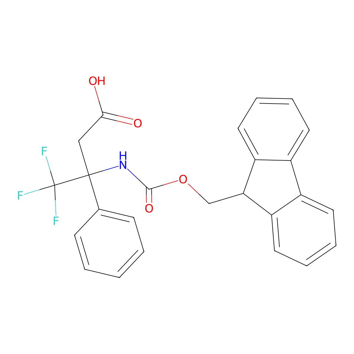 3-({[(9H-fluoren-9-yl)methoxy]carbonyl}amino)-4,4,4-trifluoro-3-phenylbutanoic acid molecular structure, CAS 2580199-75-1