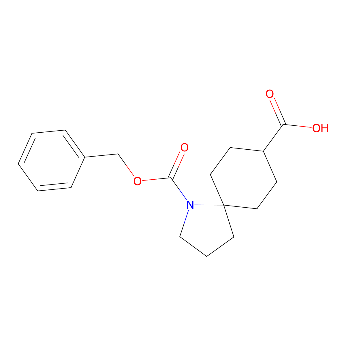 1-[(Benzyloxy)carbonyl]-1-azaspiro[4.5]decane-8-carboxylic acid molecular structure, CAS 2580199-79-5