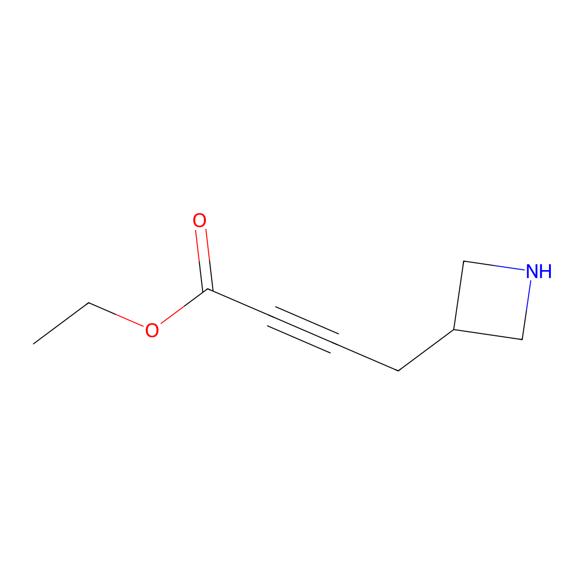 Ethyl 4-(azetidin-3-yl)but-2-ynoate molecular structure, CAS 2580199-85-3