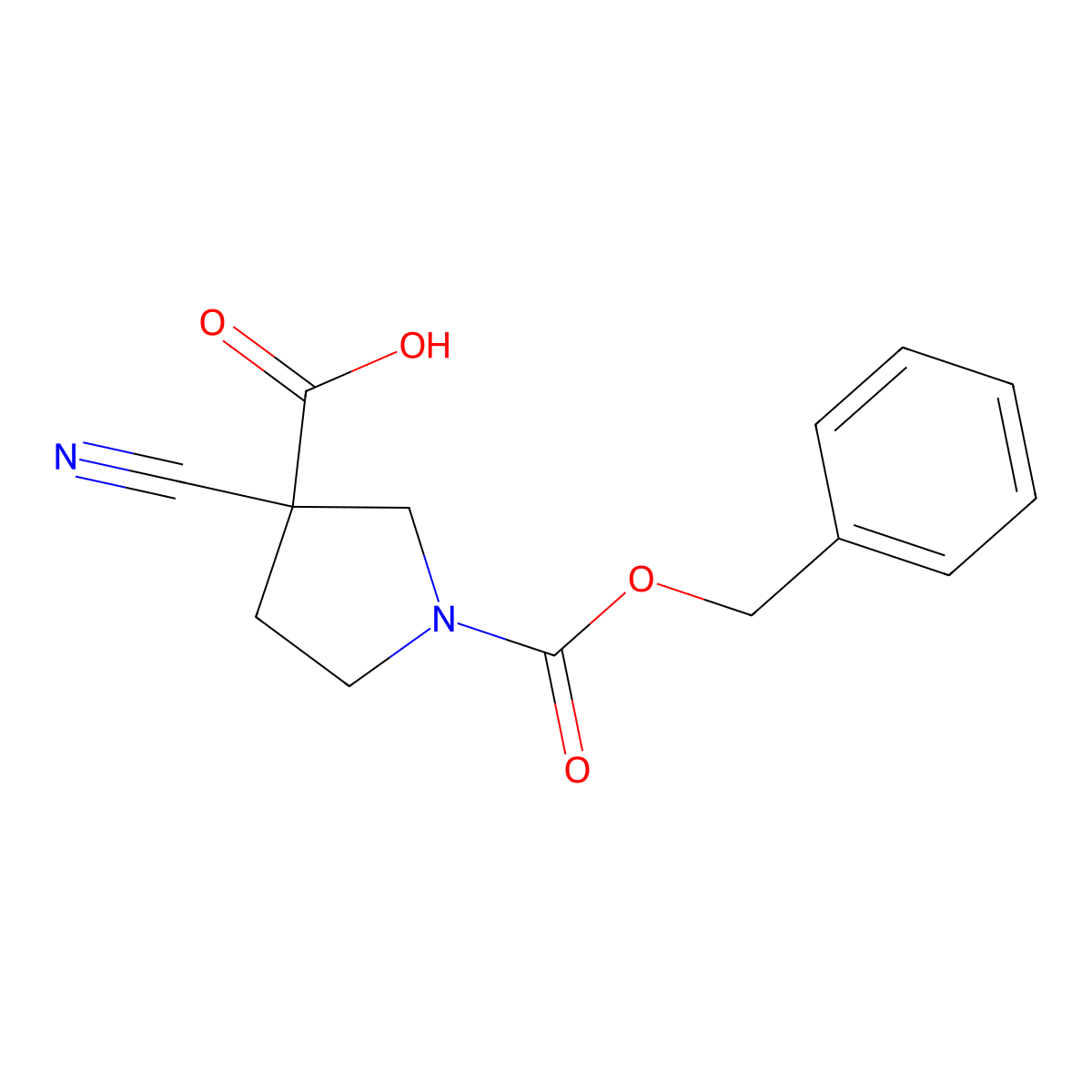 1-[(Benzyloxy)carbonyl]-3-cyanopyrrolidine-3-carboxylic acid molecular structure, CAS 2580199-88-6