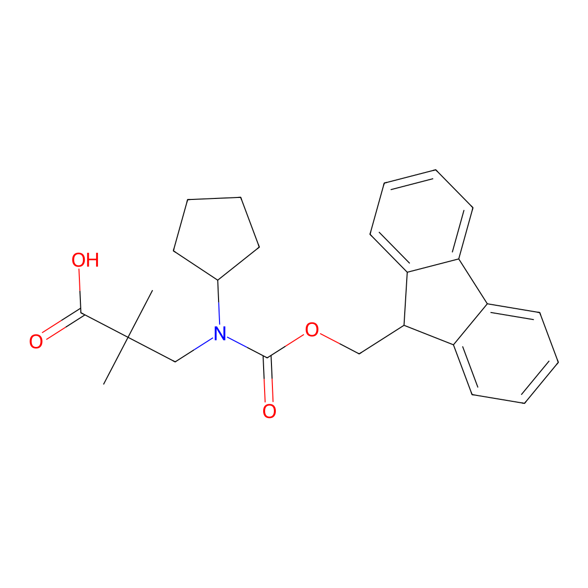 3-[Cyclopentyl(9H-fluoren-9-ylmethoxycarbonyl)amino]-2,2-dimethylpropanoic acid molecular structure, CAS 2580200-02-6