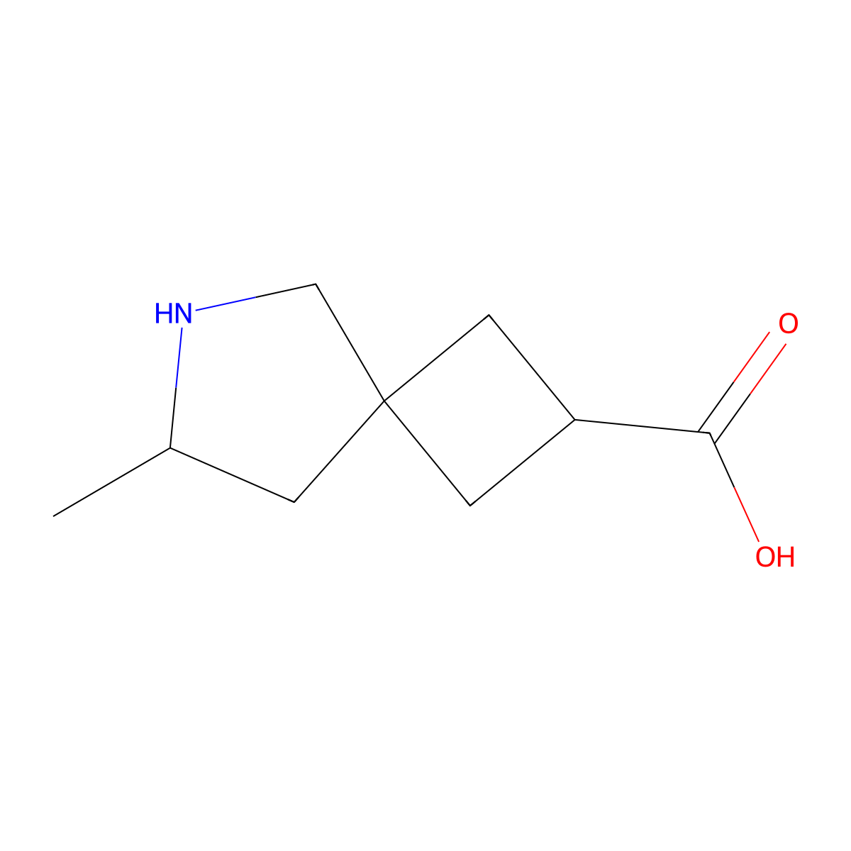 7-Methyl-6-azaspiro[3.4]octane-2-carboxylic acid molecular structure, CAS 2580200-04-8